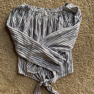 Hollister off the shoulder blouse with tie